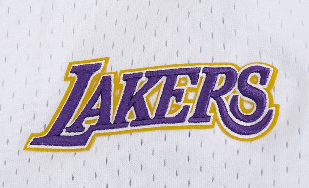 Pro Standard Men's Los Angeles Lakers White Script Tail Mesh Button Down Shirt product image