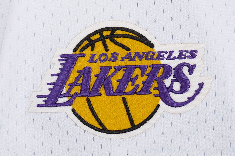 Pro Standard Men's Los Angeles Lakers White Script Tail Mesh Button Down Shirt product image