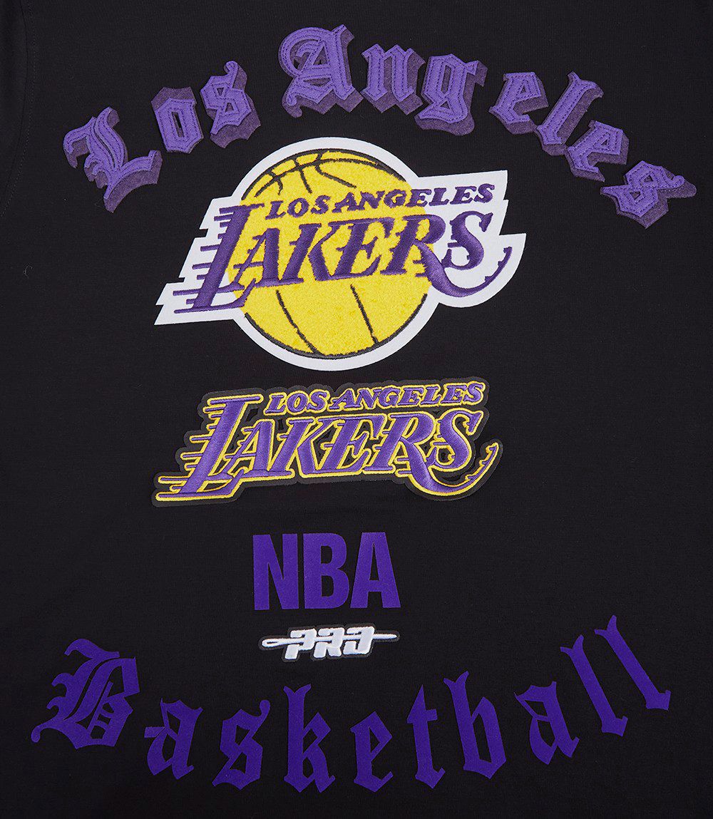 Pro Standard Men's Los Angeles Lakers Black Old English Short Sleeve T-Shirt product image