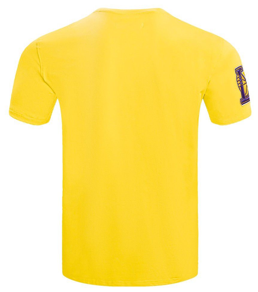 Pro Standard Men's Los Angeles Lakers Yellow Old English Short Sleeve T-Shirt product image