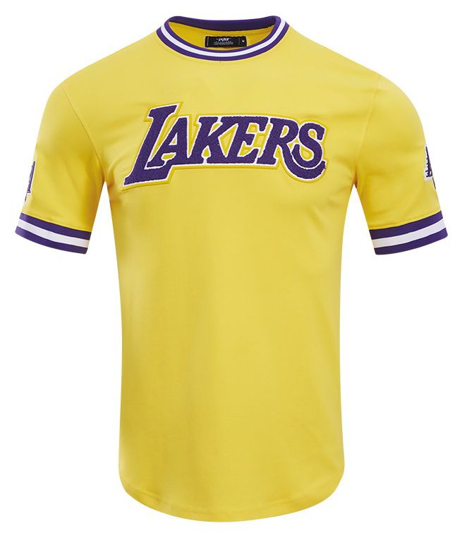 Pro Standard Men's Los Angeles Lakers Yellow Classic Chenille T-Shirt product image