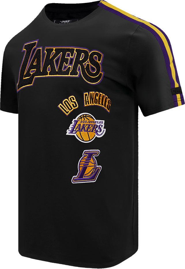 Pro Standard Adult Los Angeles Lakers Black Retro Striped T-Shirt product image