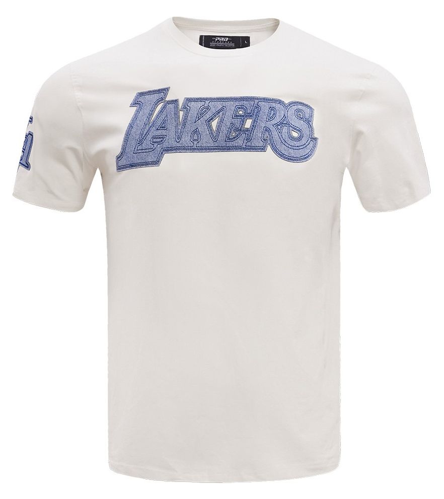 Pro Standard Men's Los Angeles Lakers Linen Varsity Blues Short Sleeve T-Shirt product image