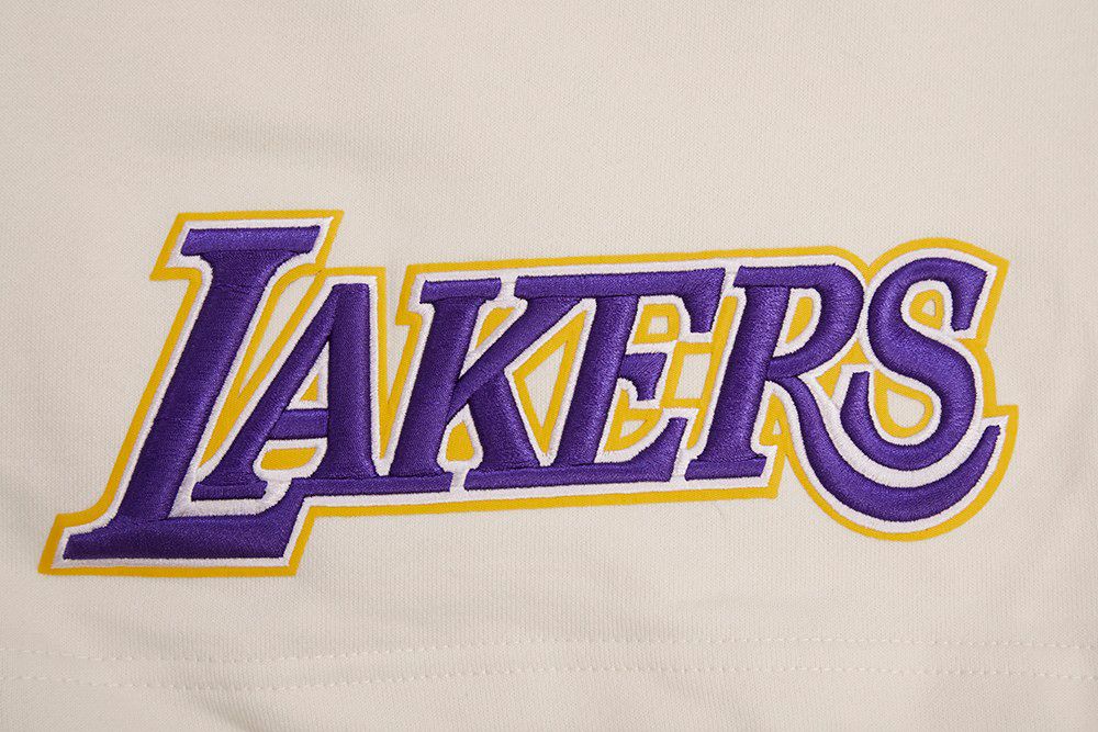 Pro Standard Men's Los Angeles Lakers Off White Classic Fleece Shorts product image