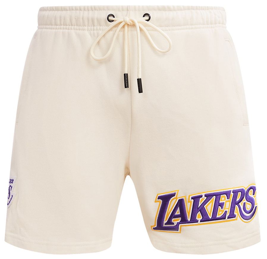 Pro Standard Men's Los Angeles Lakers Off White Classic Fleece Shorts product image