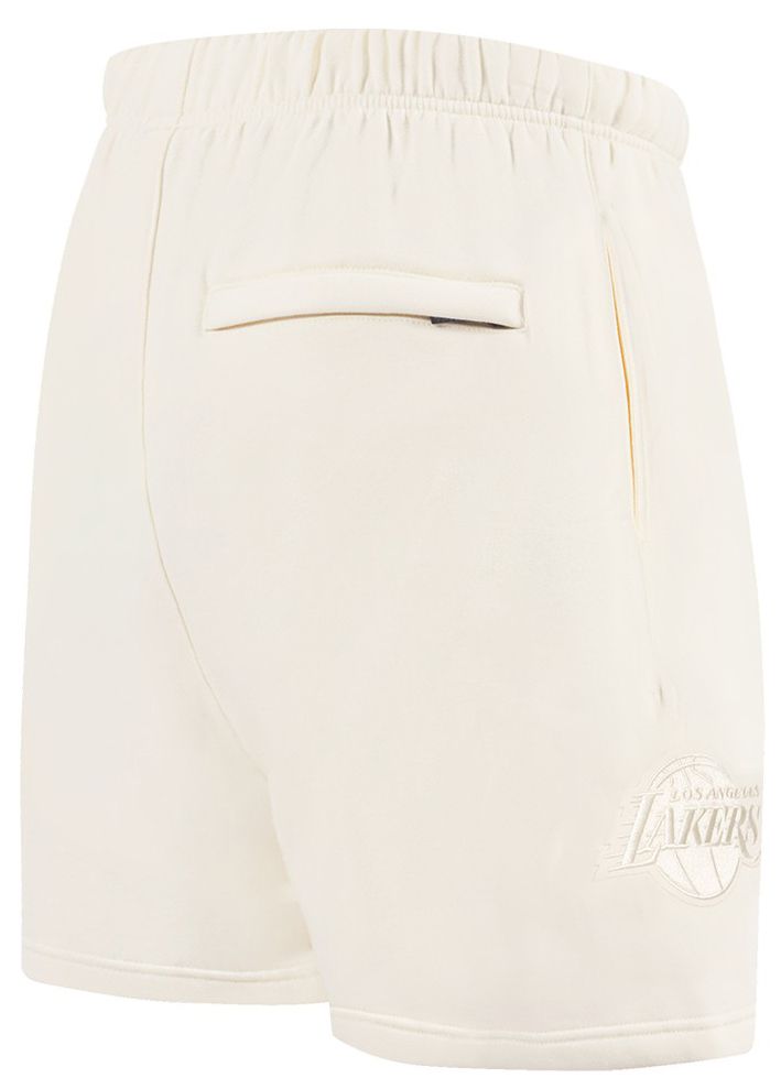 Pro Standard Men's Los Angeles Lakers Off White Neutral Fleece Shorts product image
