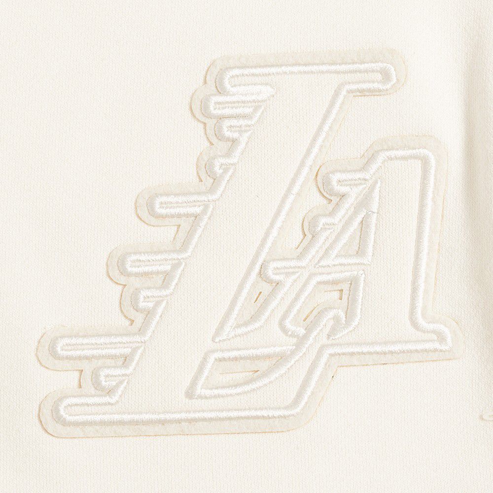 Pro Standard Men's Los Angeles Lakers Off White Neutral Fleece Shorts product image