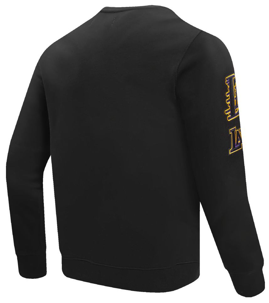 Pro Standard Men's Los Angeles Lakers Black Old English Fleece Crewneck Sweatshirt product image