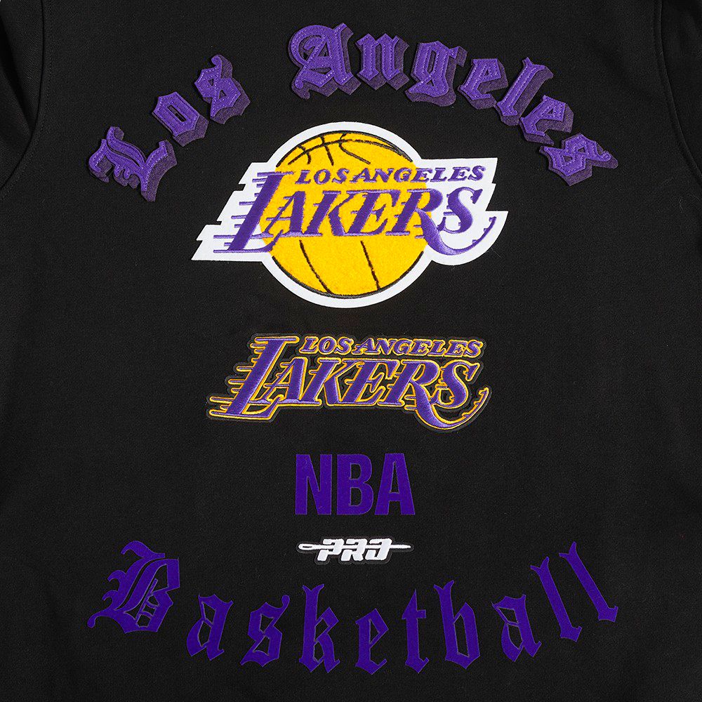 Pro Standard Men's Los Angeles Lakers Black Old English Fleece Crewneck Sweatshirt product image