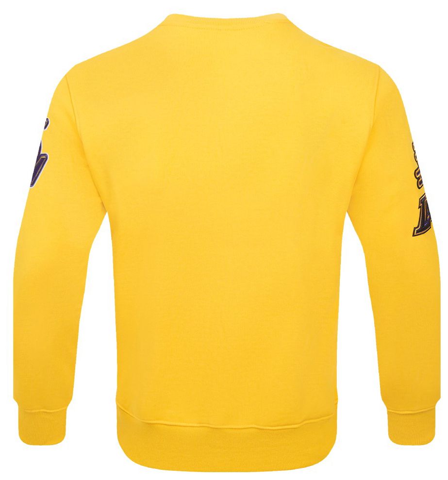 Pro Standard Men's Los Angeles Lakers Yellow Old English Fleece Crewneck Sweatshirt product image