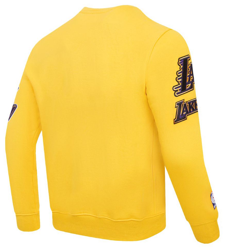 Pro Standard Men's Los Angeles Lakers Yellow Old English Fleece Crewneck Sweatshirt product image