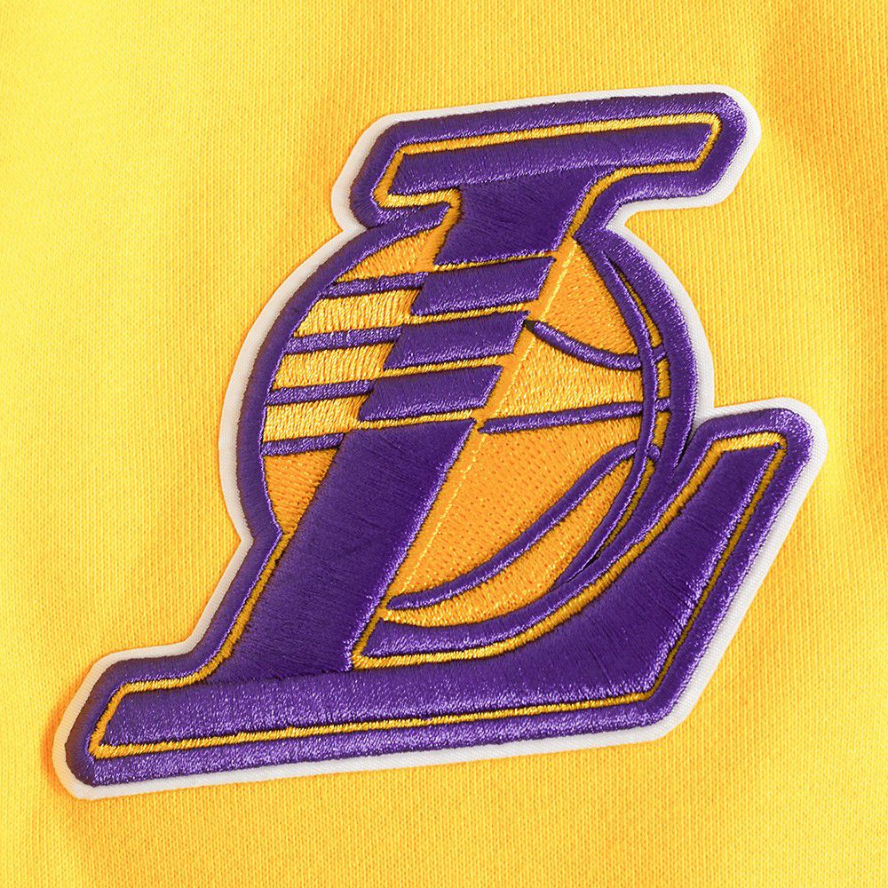 Pro Standard Men's Los Angeles Lakers Yellow Old English Fleece Crewneck Sweatshirt product image