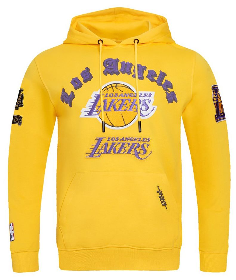 Pro Standard Men's Los Angeles Lakers Yellow Old English Fleece Hoodie product image