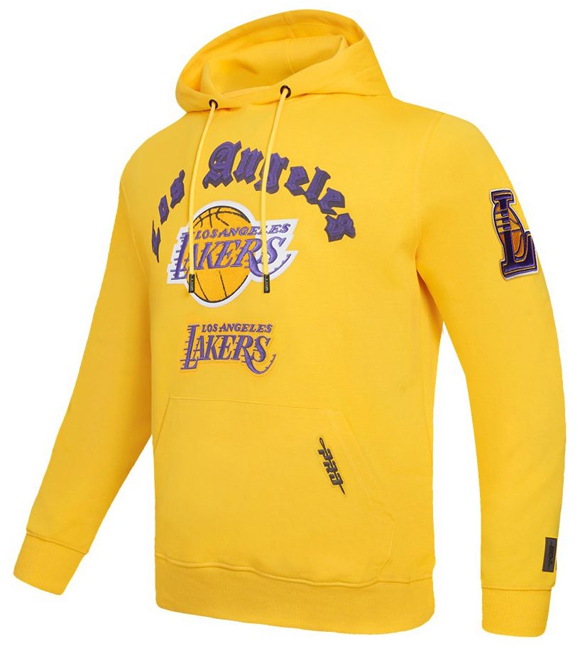Pro Standard Men's Los Angeles Lakers Yellow Old English Fleece Hoodie product image