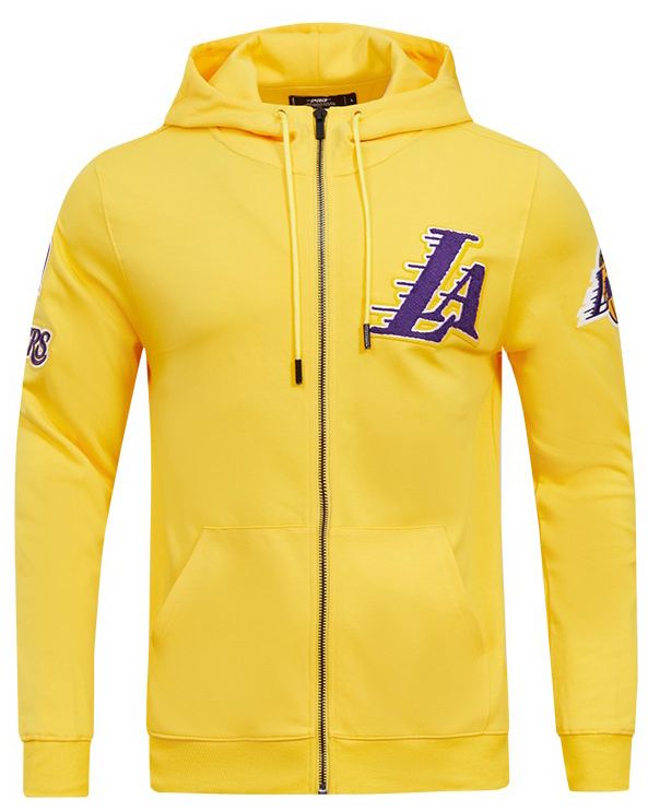 Pro Standard Men's Los Angeles Lakers Yellow Classic Chenille Full-Zip Hoodie product image