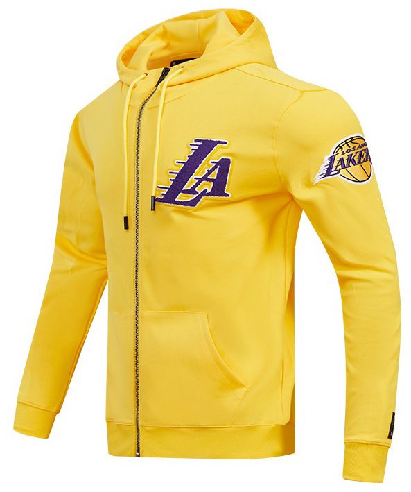 Pro Standard Men's Los Angeles Lakers Yellow Classic Chenille Full-Zip Hoodie product image
