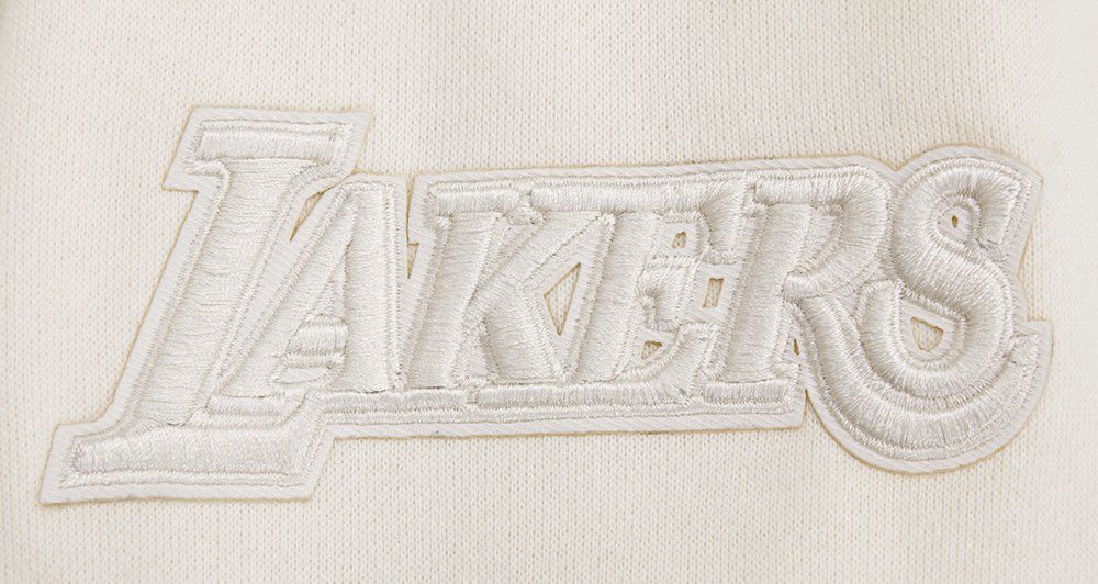 Pro Standard Men's Los Angeles Lakers Off White Neutral Drop Shoulder Fleece Hoodie product image