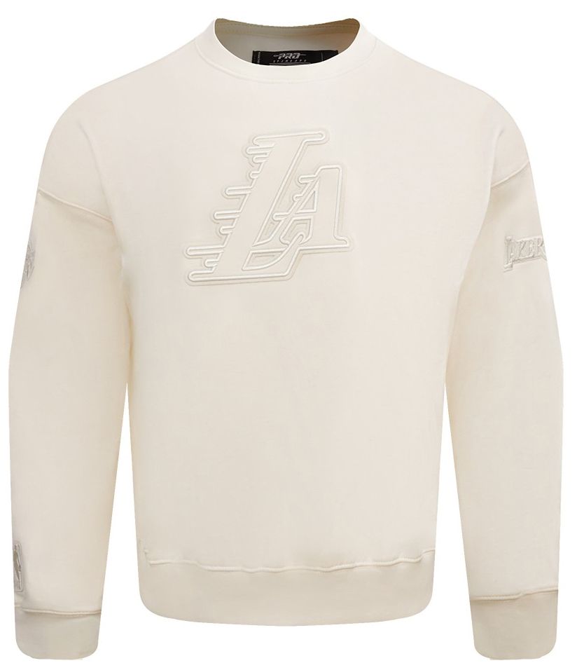 Pro Standard Men's Los Angeles Lakers Off White Neutral Drop Shoulder Fleece Crewneck Sweatshirt product image