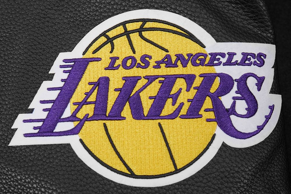 Pro Standard Men's Los Angeles Lakers Black Script Tail Rib Wool Varsity Jacket product image