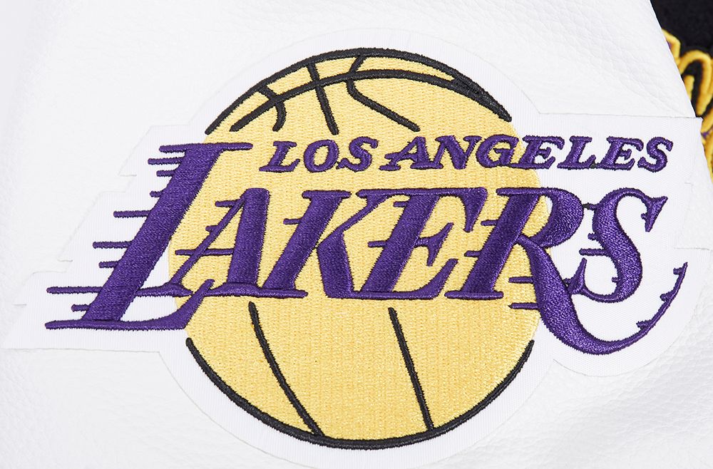 Pro Standard Men's Los Angeles Lakers Black Script Tail Rib Wool Varsity Jacket product image