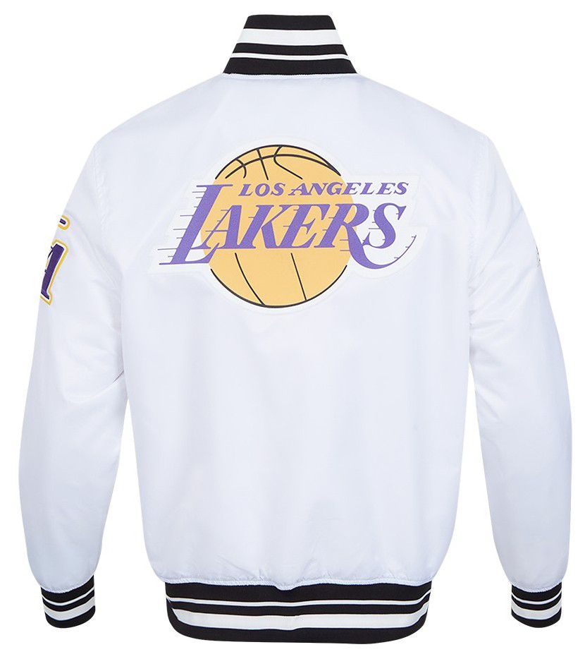Pro Standard Men's Los Angeles Lakers White Script Tail Satin Jacket product image