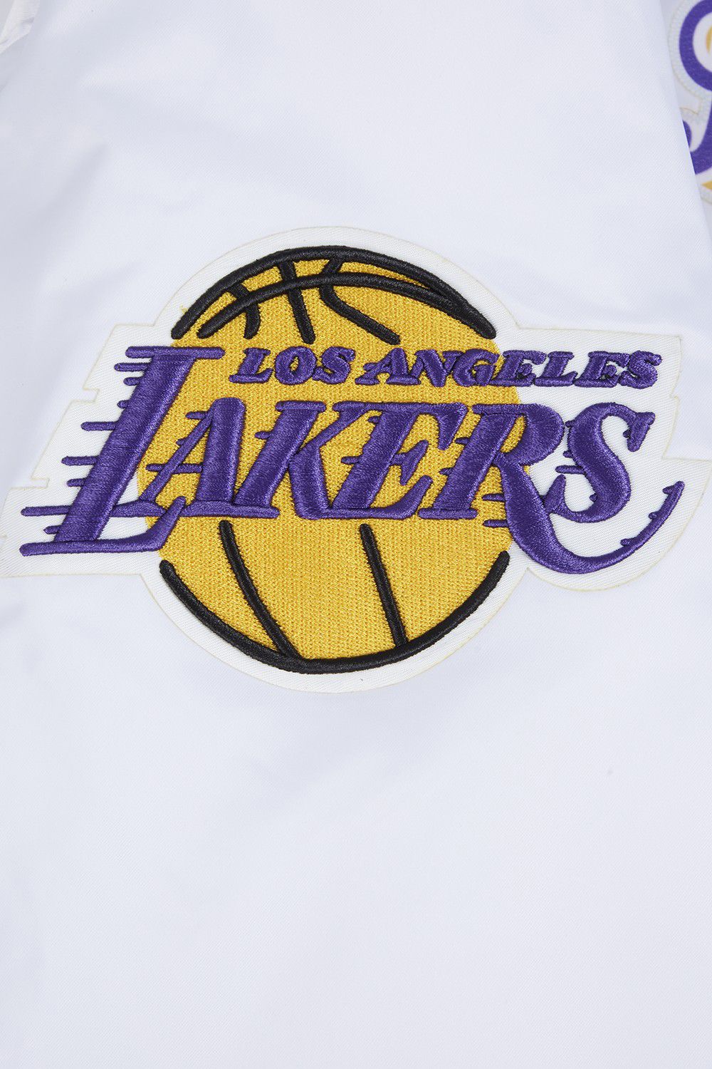 Pro Standard Men's Los Angeles Lakers White Script Tail Satin Jacket product image