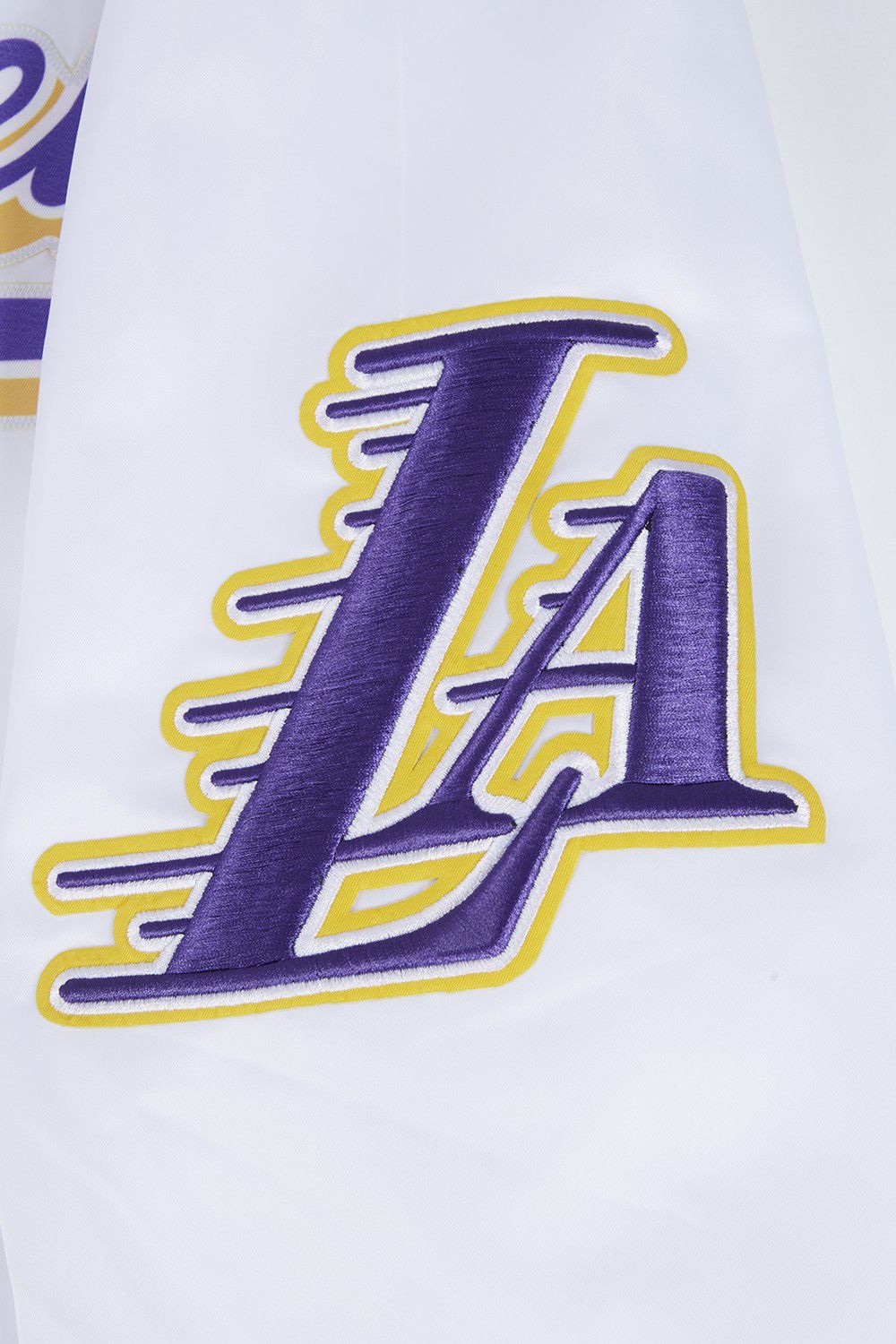 Pro Standard Men's Los Angeles Lakers White Script Tail Satin Jacket product image