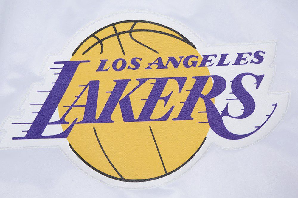 Pro Standard Men's Los Angeles Lakers White Script Tail Satin Jacket product image