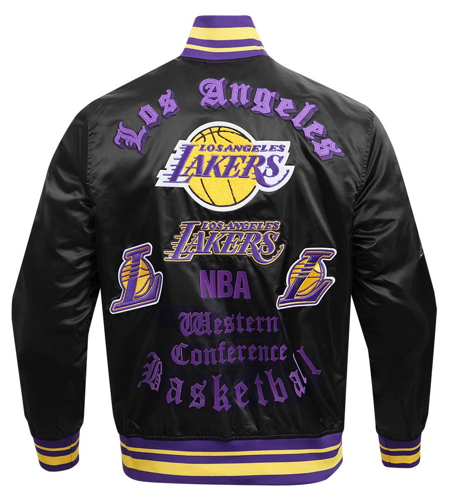 Pro Standard Men's Los Angeles Lakers Black Old English Logo Satin Jacket product image