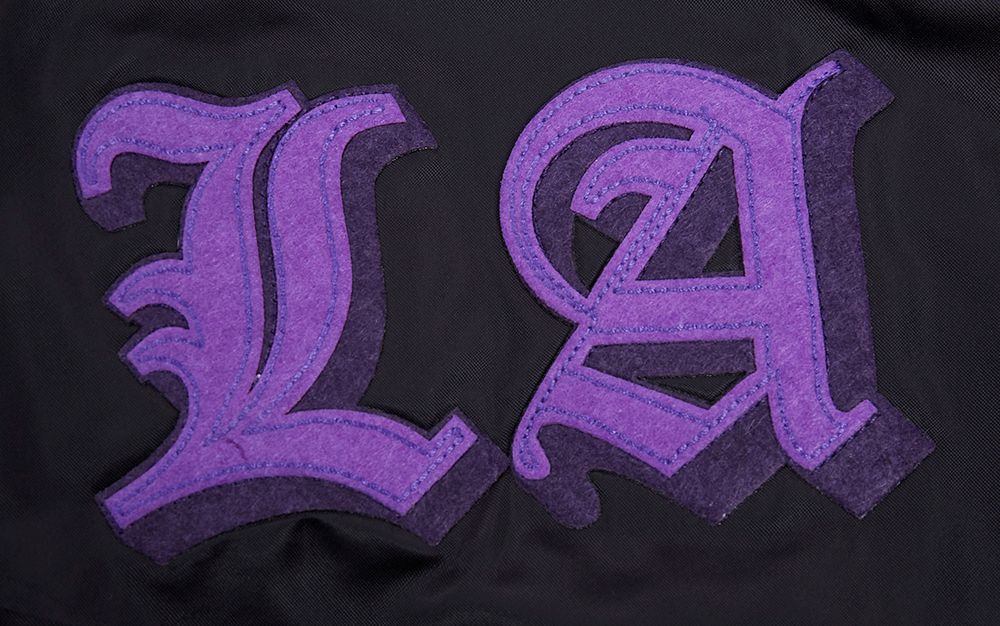 Pro Standard Men's Los Angeles Lakers Black Old English Logo Satin Jacket product image