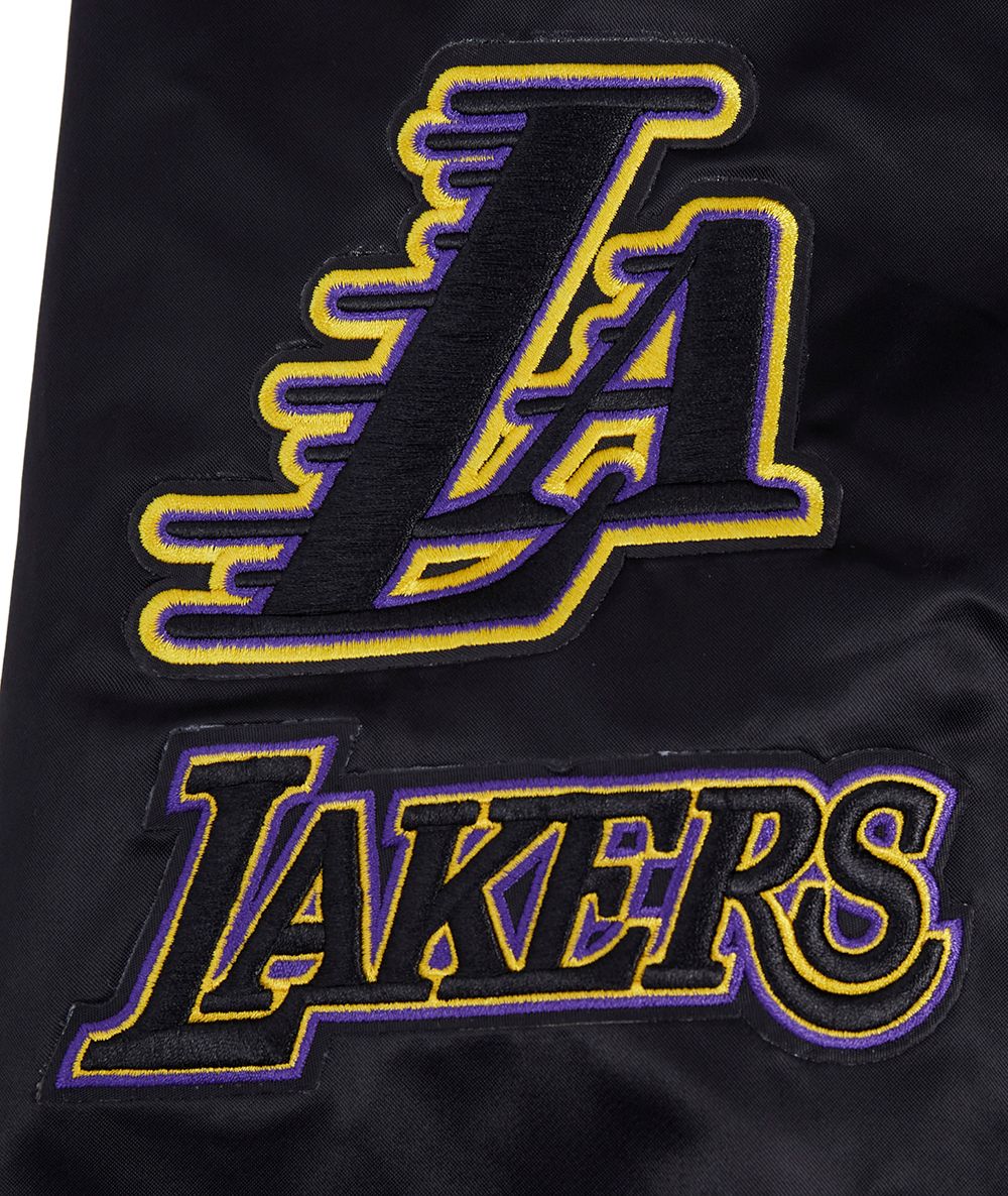 Pro Standard Men's Los Angeles Lakers Black Old English Logo Satin Jacket product image