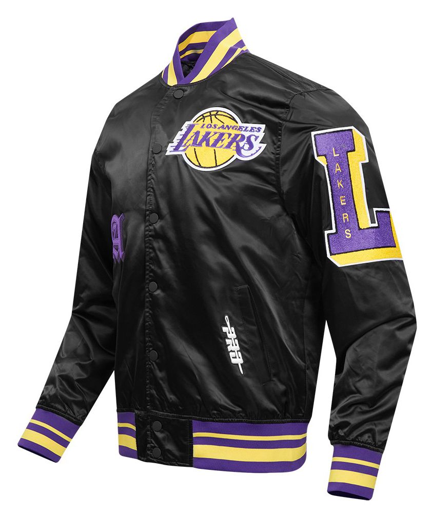 Pro Standard Men's Los Angeles Lakers Black Old English Logo Satin Jacket product image
