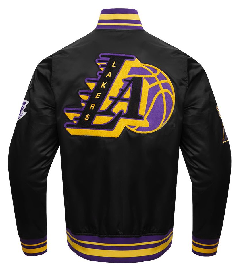 Pro Standard Men's Los Angeles Lakers Black Mash Up Rib Satin Jacket product image