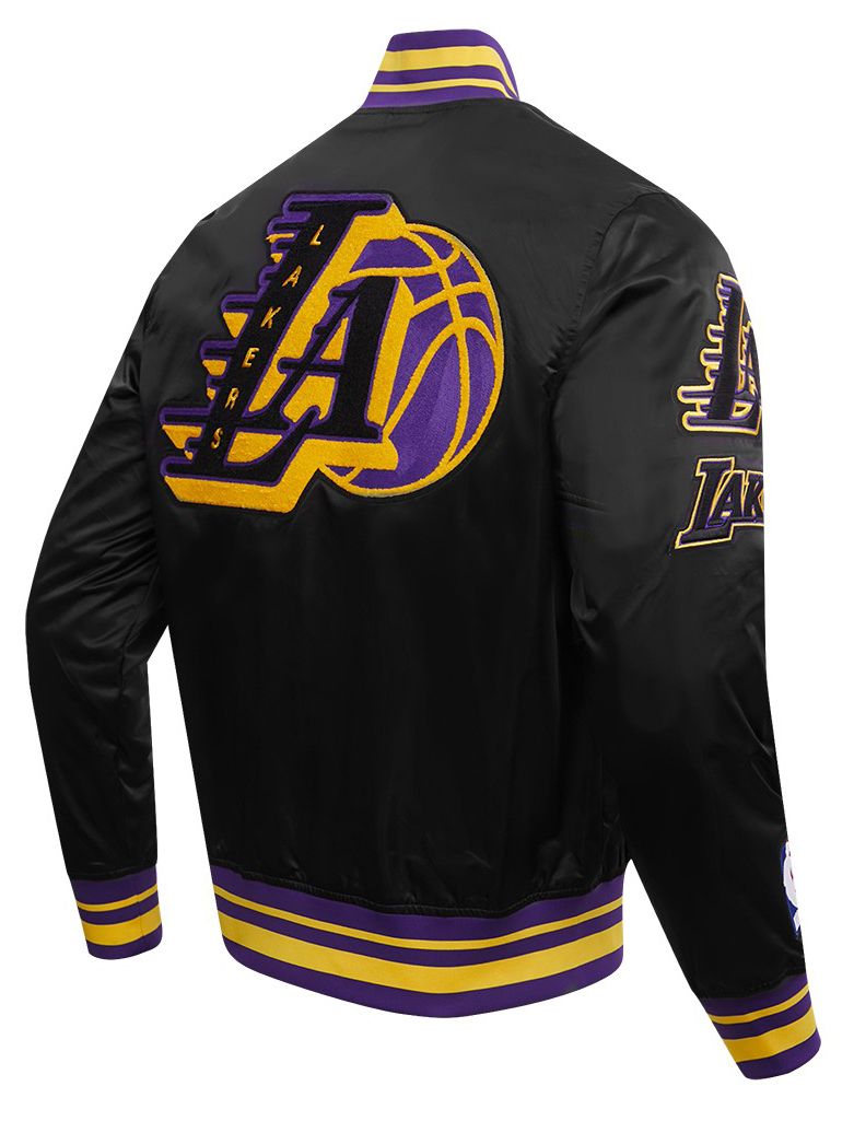 Pro Standard Men's Los Angeles Lakers Black Mash Up Rib Satin Jacket product image