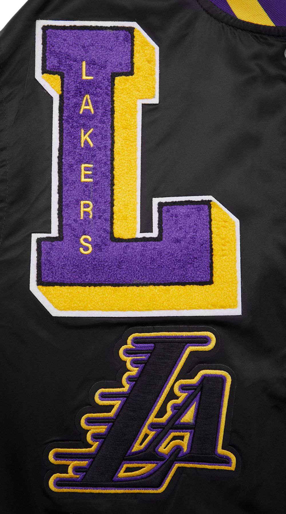 Pro Standard Men's Los Angeles Lakers Black Mash Up Rib Satin Jacket product image