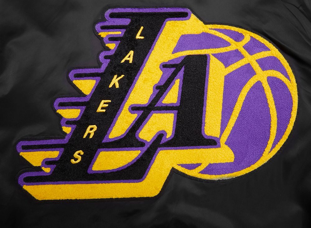 Pro Standard Men's Los Angeles Lakers Black Mash Up Rib Satin Jacket product image