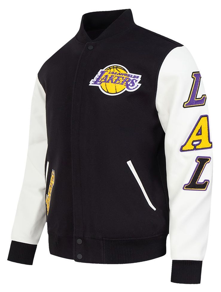 Pro Standard Men's Los Angeles Lakers Black Classic Wool Varsity Jacket product image