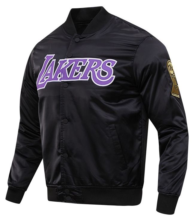 Pro Standard Men's Los Angeles Lakers Black Big Logo Satin Jacket product image