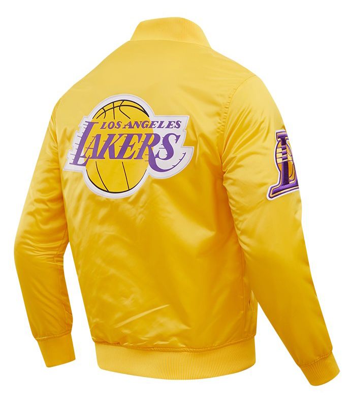 Pro Standard Men's Los Angeles Lakers Yellow Big Logo Satin Jacket product image