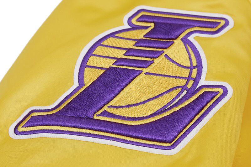 Pro Standard Men's Los Angeles Lakers Yellow Big Logo Satin Jacket product image