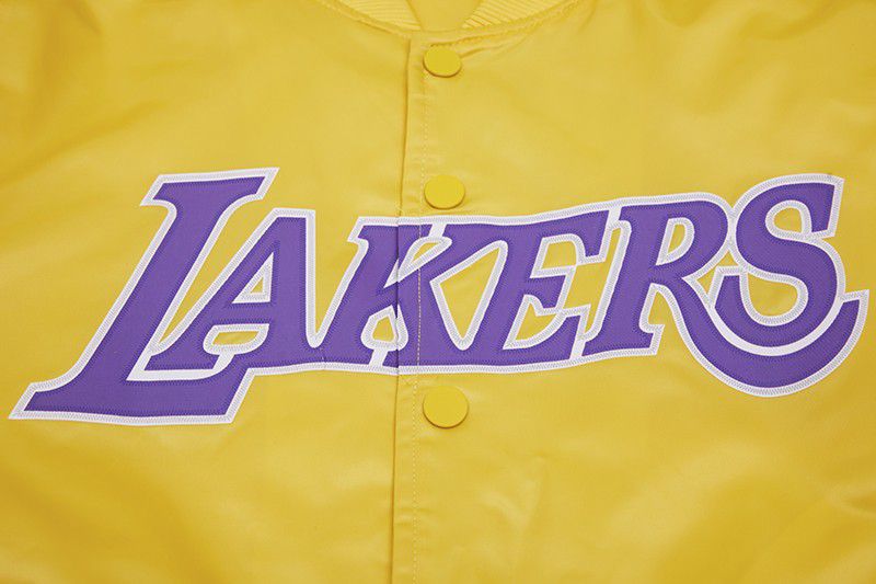 Pro Standard Men's Los Angeles Lakers Yellow Big Logo Satin Jacket product image