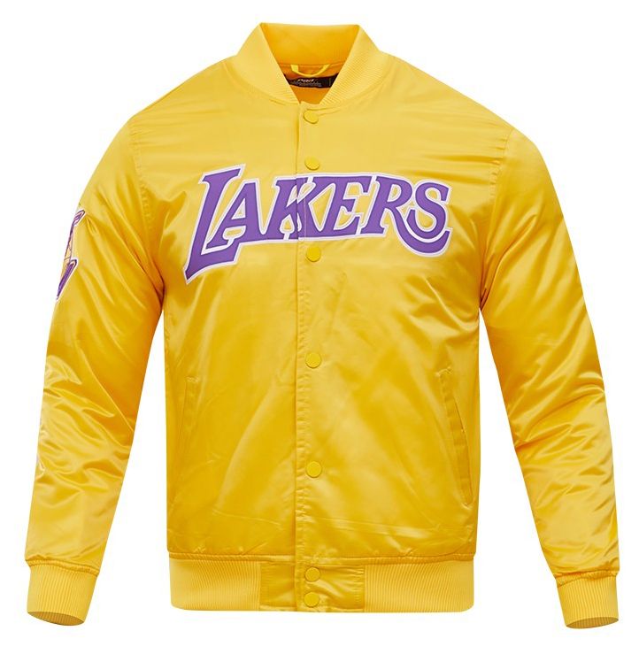 Pro Standard Men's Los Angeles Lakers Yellow Big Logo Satin Jacket product image