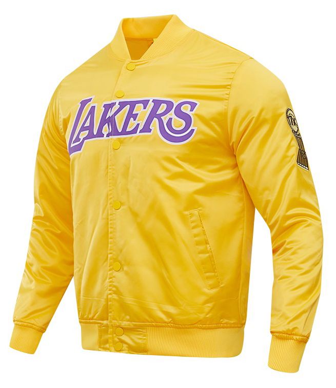Pro Standard Men's Los Angeles Lakers Yellow Big Logo Satin Jacket product image