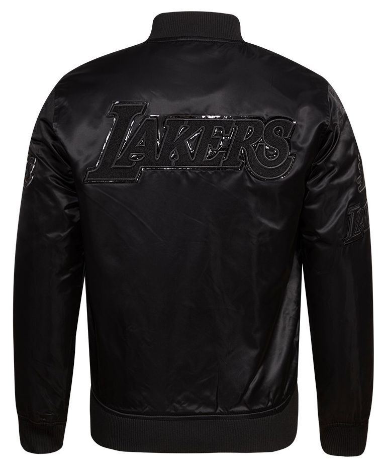 Pro Standard Men's Los Angeles Lakers Triple Black Satin Jacket product image