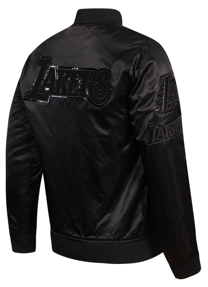 Pro Standard Men's Los Angeles Lakers Triple Black Satin Jacket product image