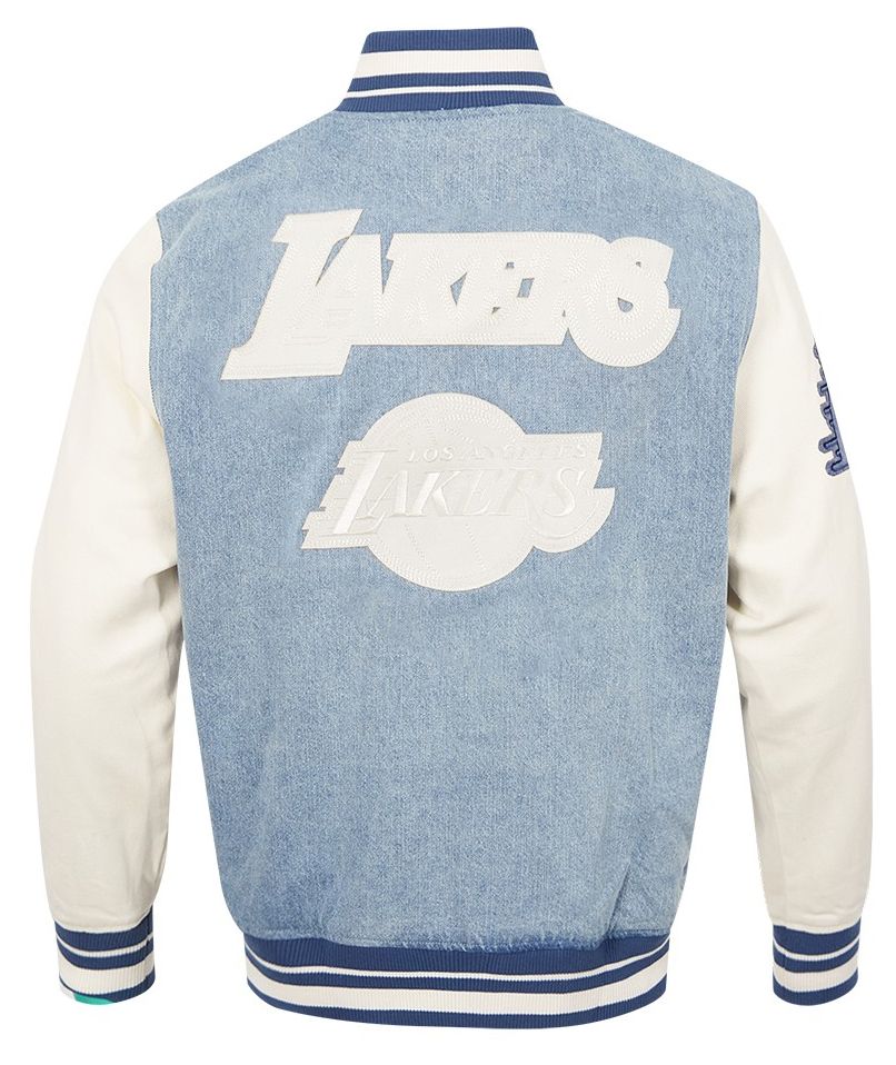 Pro Standard Men's Los Angeles Lakers Denim Varsity Jacket product image