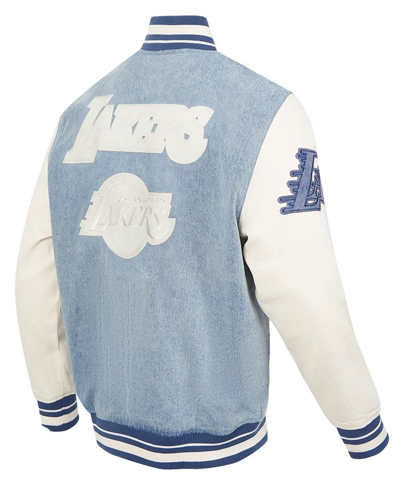 Pro Standard Men's Los Angeles Lakers Denim Varsity Jacket product image