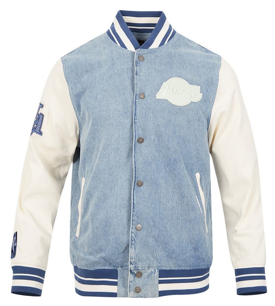 Pro Standard Men's Los Angeles Lakers Denim Varsity Jacket product image
