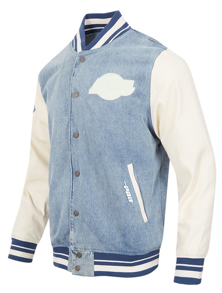 Pro Standard Men's Los Angeles Lakers Denim Varsity Jacket product image