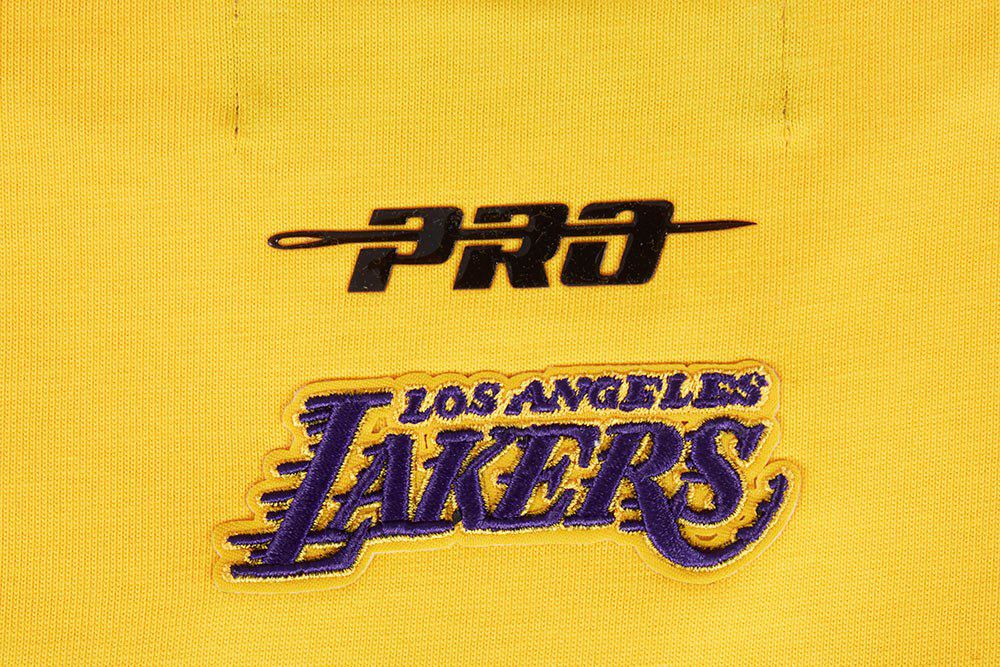 Pro Standard Women's Los Angeles Lakers Yellow Script Tail Boyfriend T-Shirt product image